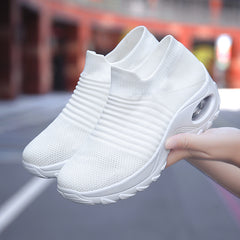 Women's Knit Sock Sneakers Slip On Platform Shoes Lightweight Sports
