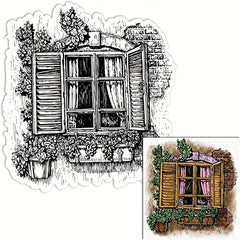 Spring Leaves Wood Window Clear Stamp for Card Making
