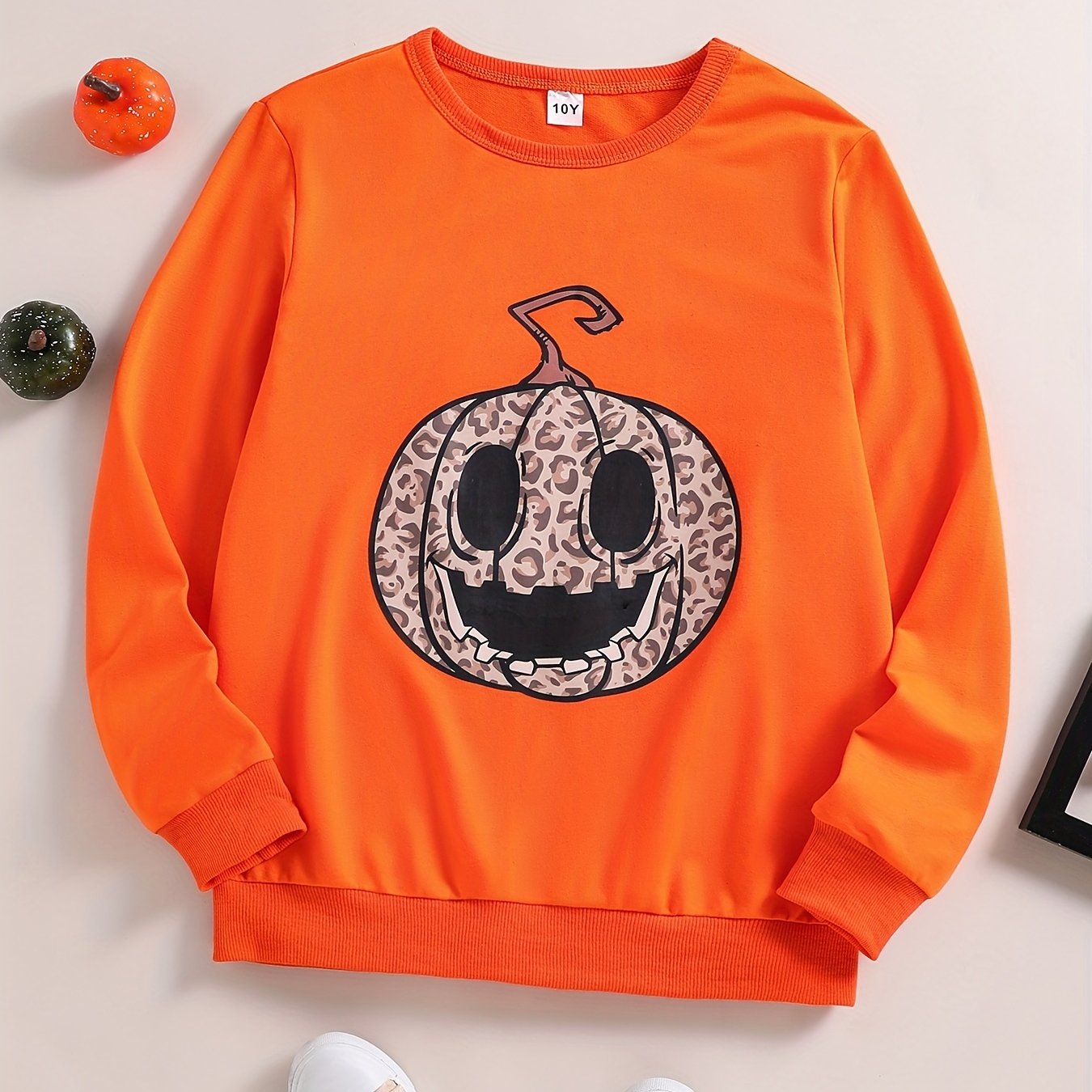 Girls' Halloween Pumpkin Sweatshirt