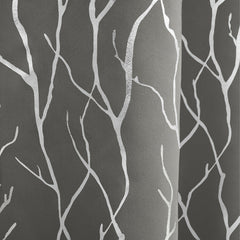 Grey Silvery Branch Blackout Curtain