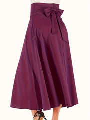 High Rise Belted A-line Skirt