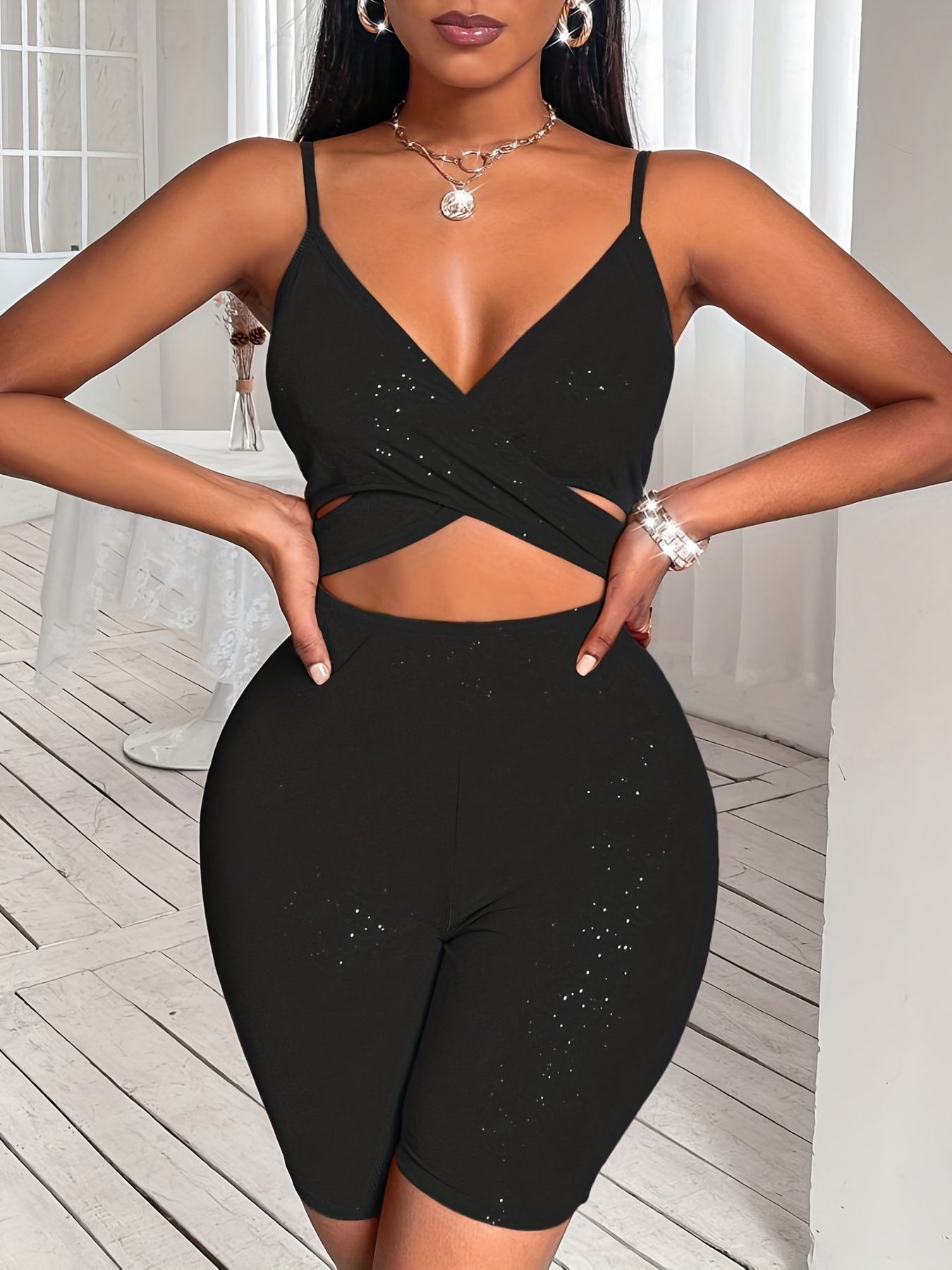 Sexy V-Neck Sleeveless Romper Jumpsuit Women's Clothing