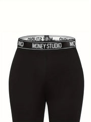 Wide Leg Pants with Letter Tape Detail