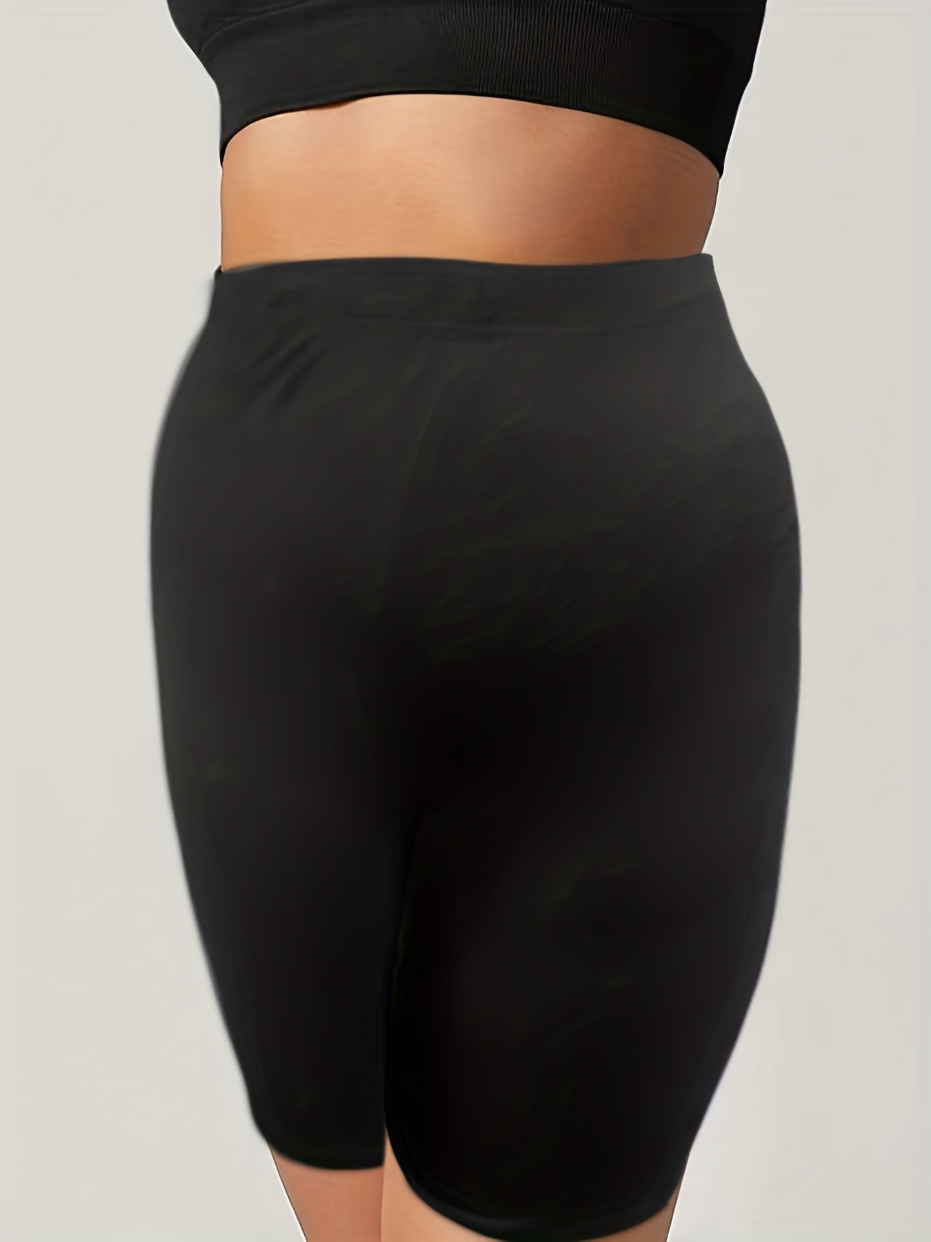 Sporty Shorts Women's Plus Solid Legging Shorts