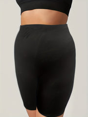 Sporty Shorts Women's Plus Solid Legging Shorts