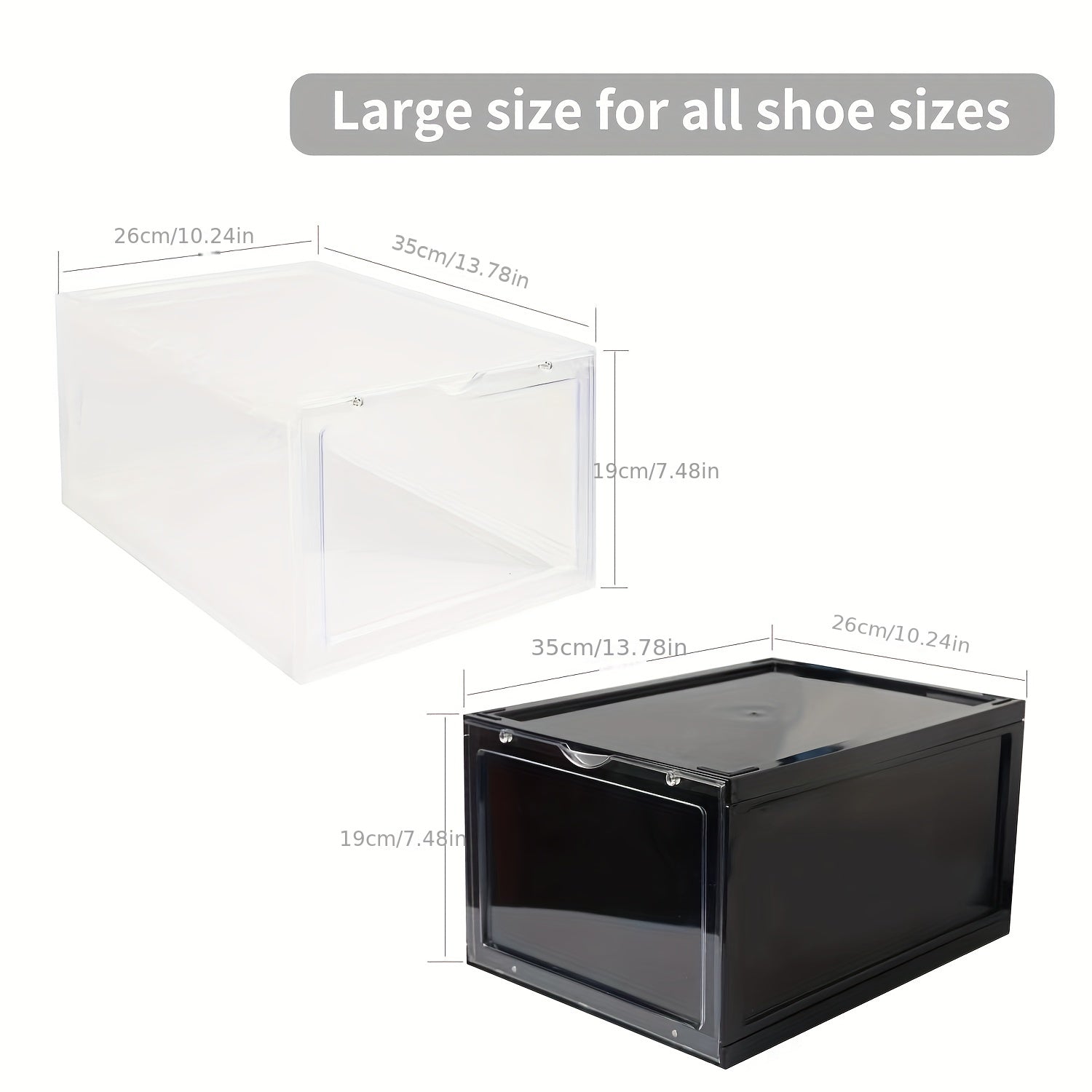 Thickened Shoe Storage Drawer Box Flip Top Folding Shoe Box Transparent Plastic