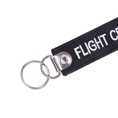Embroidery FLIGHT CREW Key Chain Set for Men - Aviation Gift