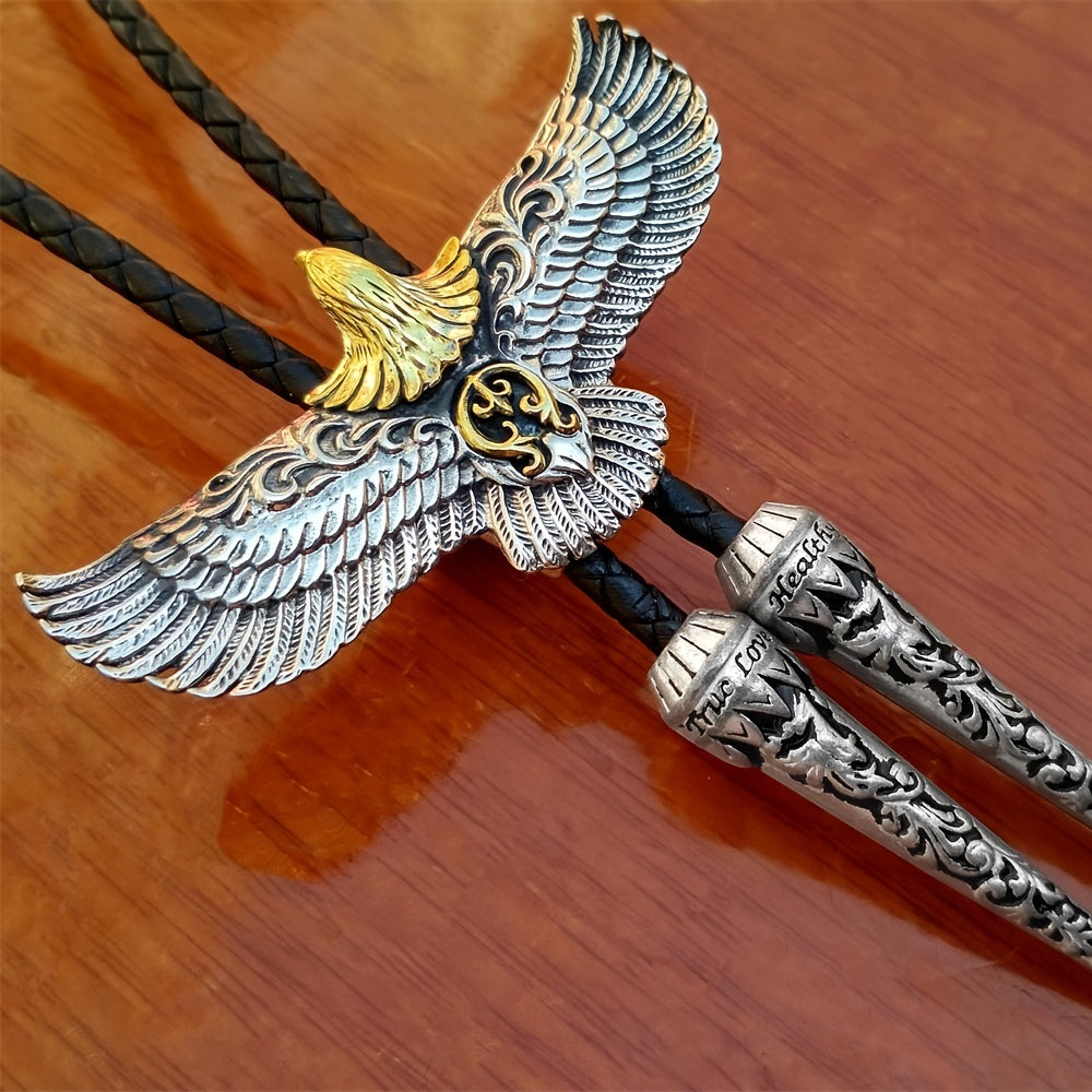 Eagle Bolo Tie Neckline Titanium Steel Skull Bolo Tie Gothic Cosplay Necktie