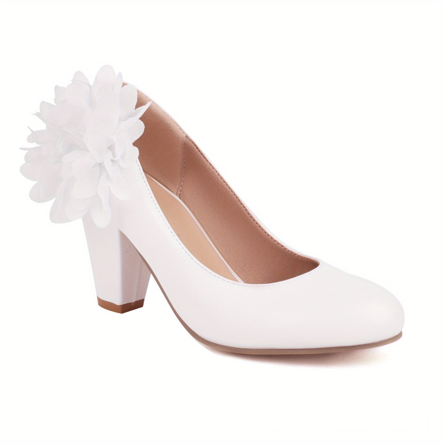 Women's Floral Block Heel Pumps for Parties