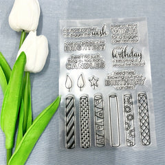 4x6 inch Birthday Candle Decor Clear Stamp