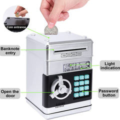 Mini ATM Piggy Bank for Boys Girls with Password Cash and Coin Savings Jar