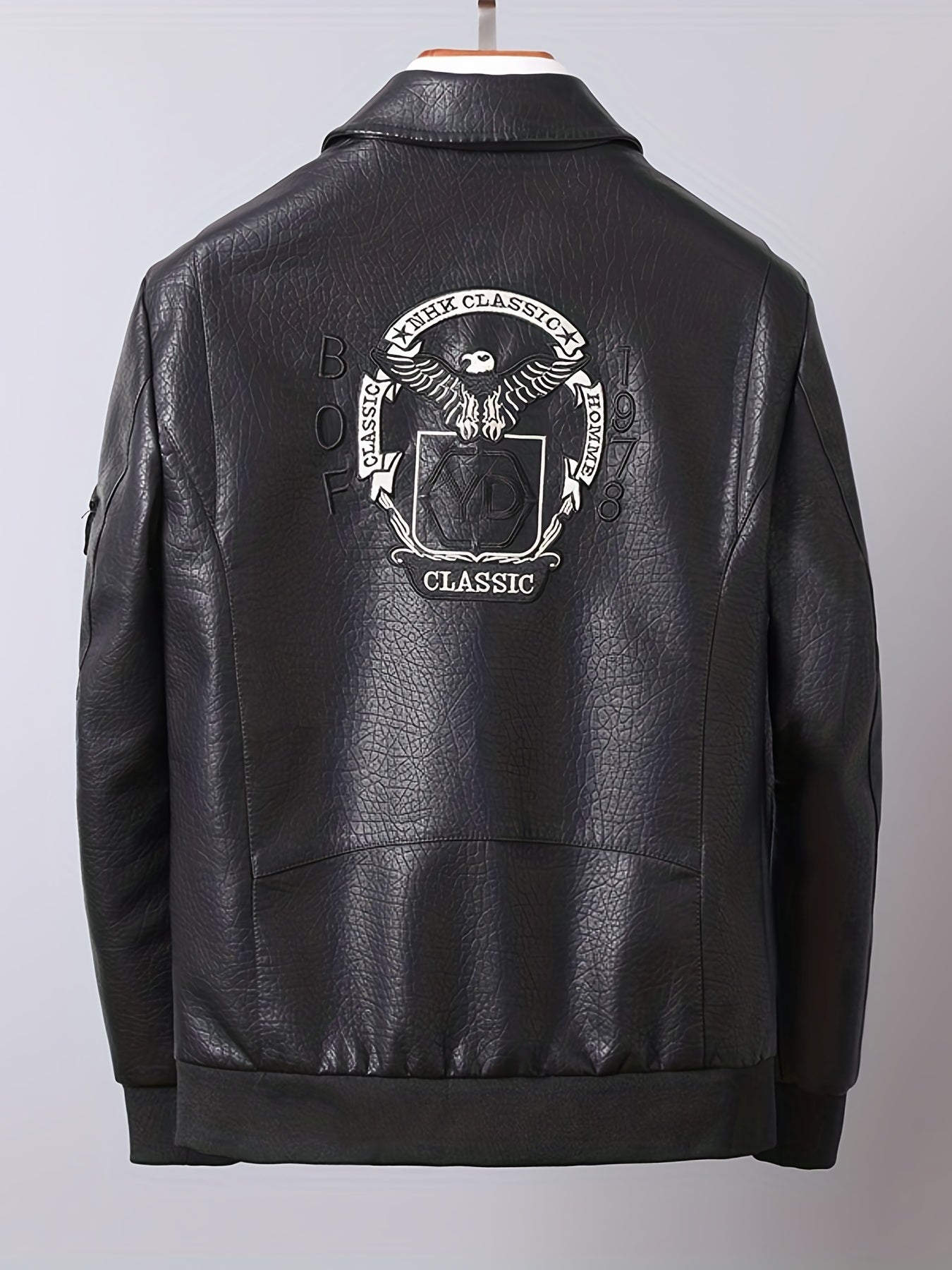 Men's Eagle Embroidered Cycling Jacket With Pocket