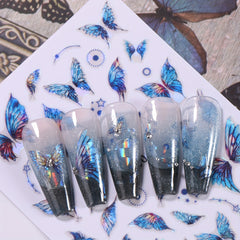 6pcs Butterfly Nail Art Stickers Self Adhesive Shimmering Decals