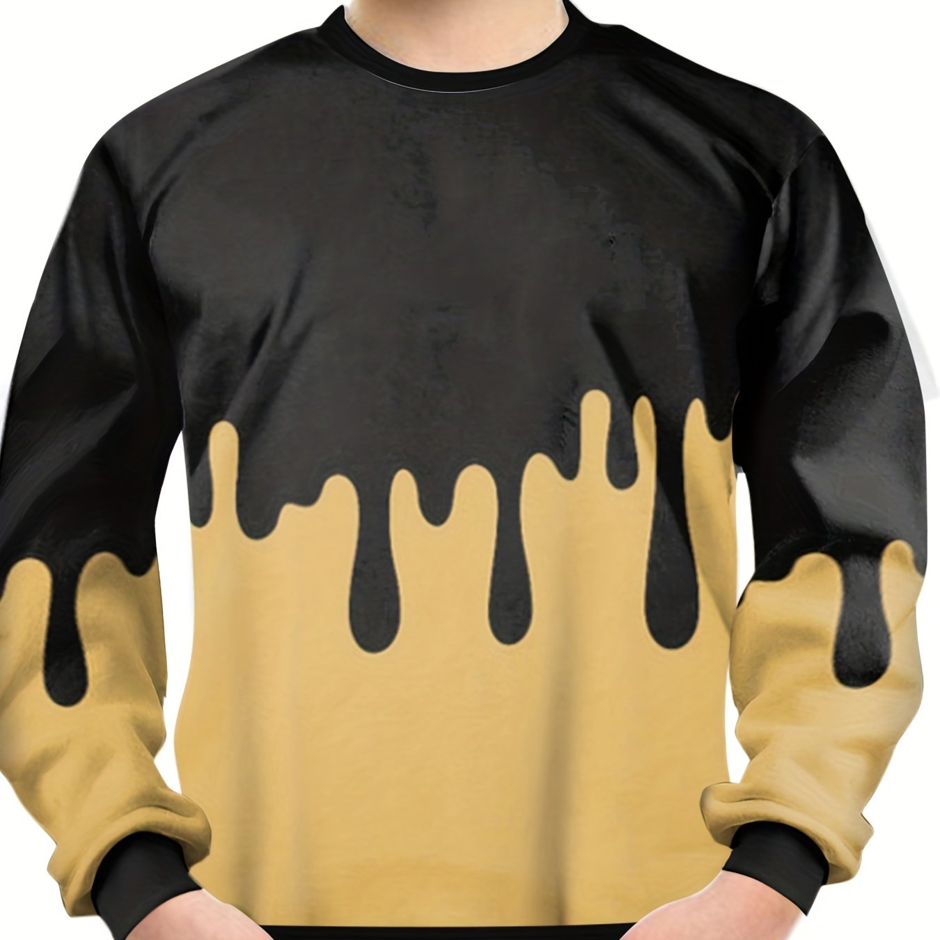 Teens Contrast 3D Print Sweatshirt Kids Casual Streetwear