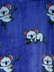 Koala Pattern Flannel Fleece Nightgown with Sleeves & Pockets