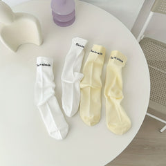 5 Pairs Letter Print Sports Socks Women's Stockings