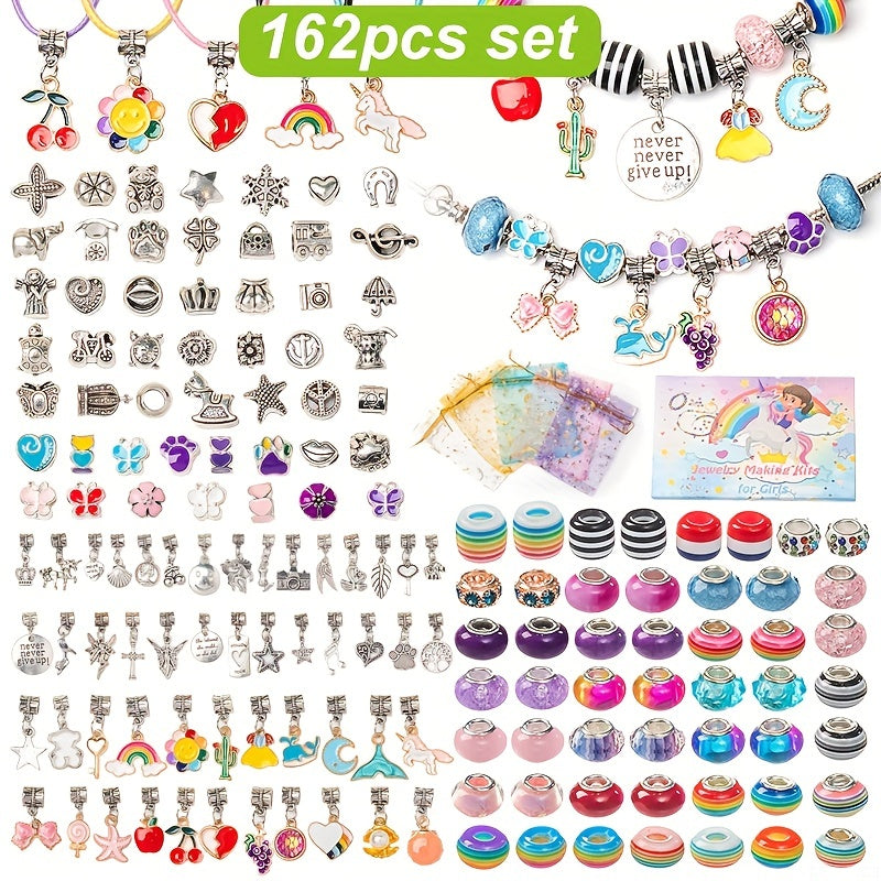DIY Jewelry Making Kit 162pcs Women's Bracelet Necklace Girls' Jewelry Accessori