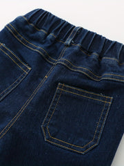 Boys Thickened Denim Pants With Pocket