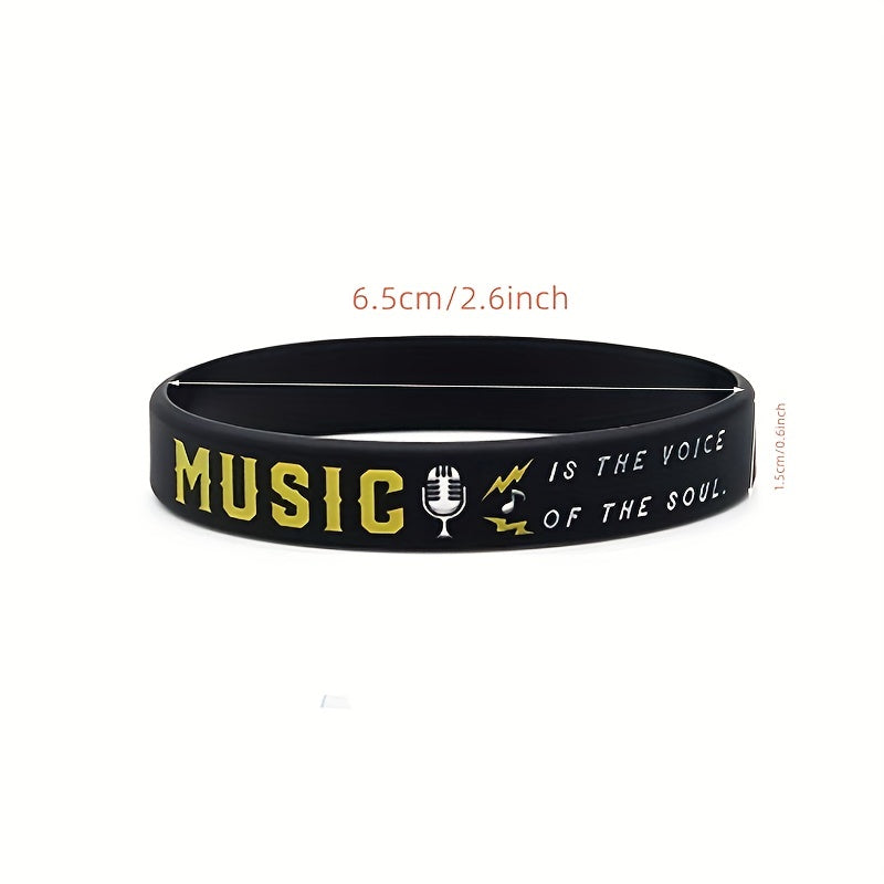 Waterproof Silicone Music Bracelet with Quotes