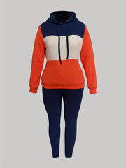 Women's Plus Colorblock Hoodie & Leggings Set