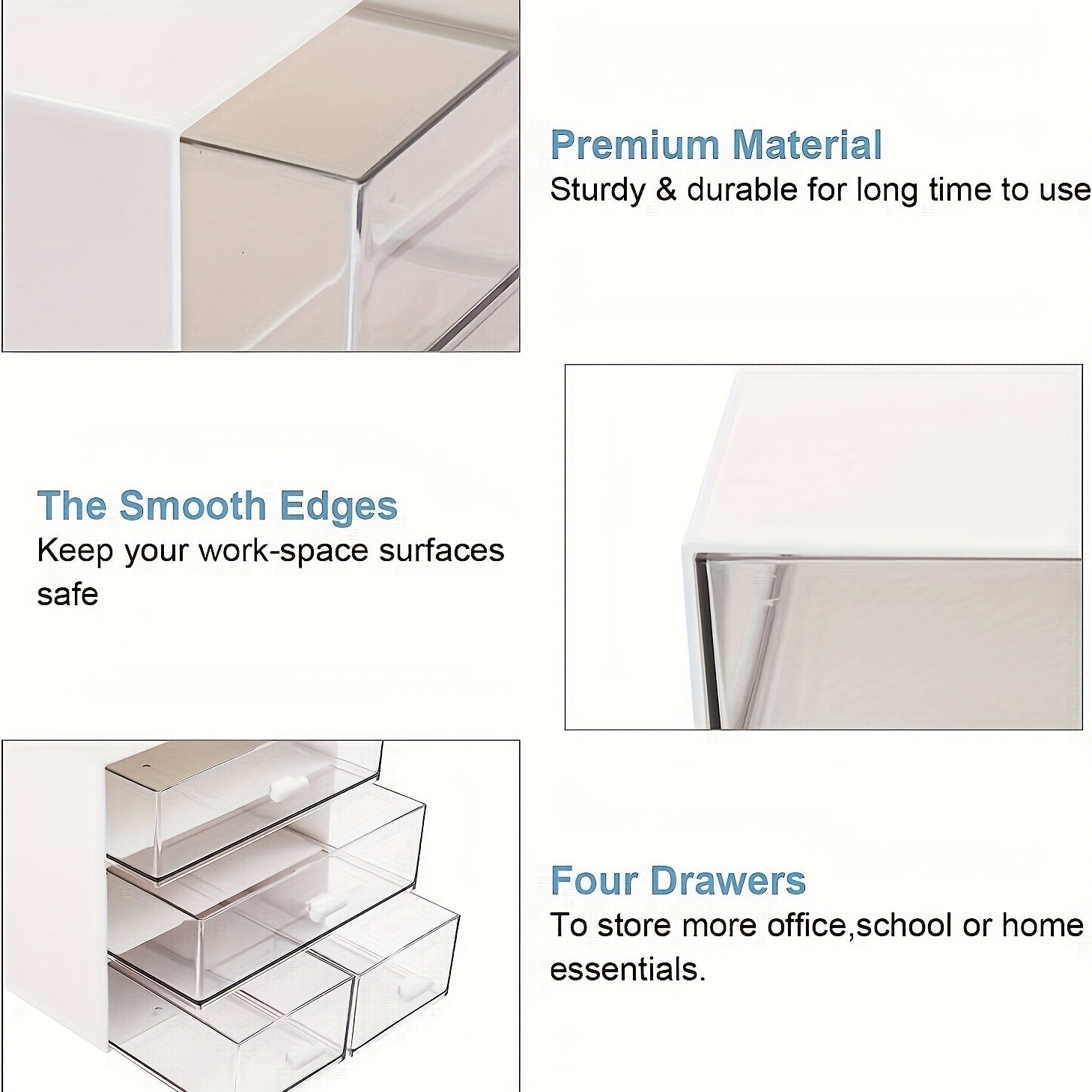 Desk Organizer With Drawer Desk Storage Box With 4 Drawers