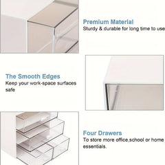 Desk Organizer With Drawer Desk Storage Box With 4 Drawers