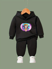 OERYUI Girls Boys 2pcs Cartoon Hoodies Pants Set Spring Fall Sports
