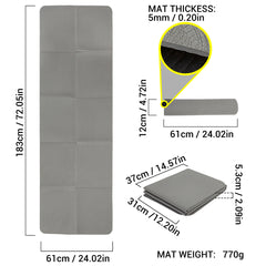 Foldable Yoga Mat - Non Slip Surface - Moisture Resistant