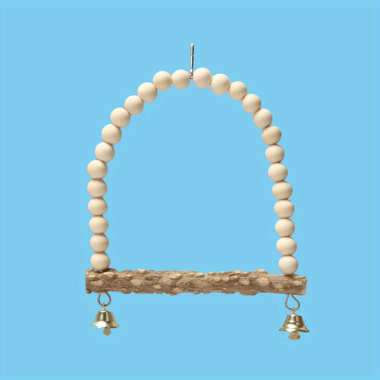 Solid Wood Beads Decor Parrot Bridge Ladder Bird Toy