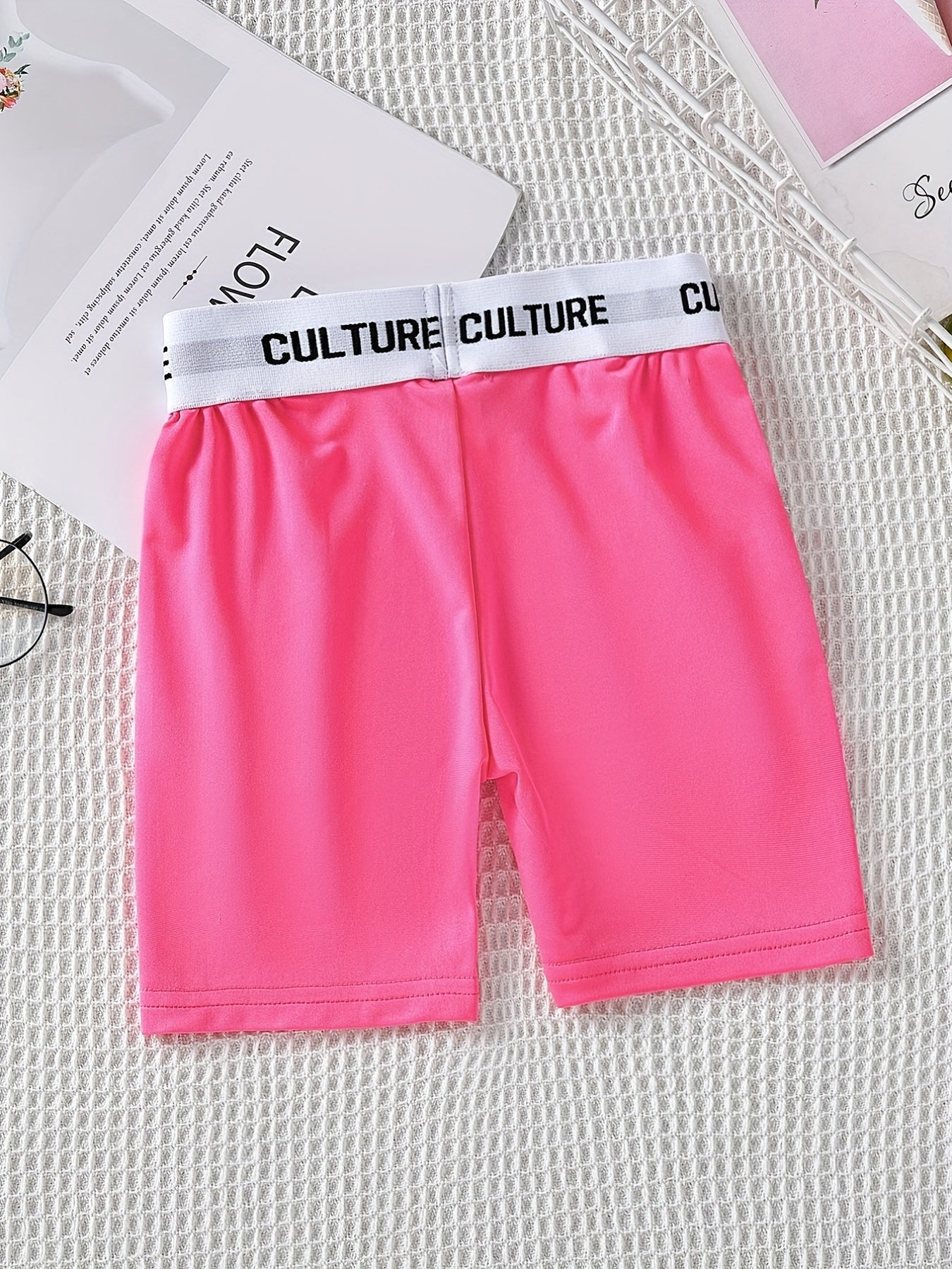 Girl Casual Heart Pattern Sports Yoga Shorts High Stretchy Athletic Fit