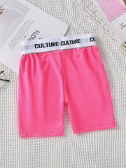 Girl Casual Heart Pattern Sports Yoga Shorts High Stretchy Athletic Fit