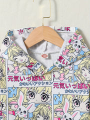Girls' Anime Hooded Long Sleeve Sweatshirt Pullover Girl's Hoodie