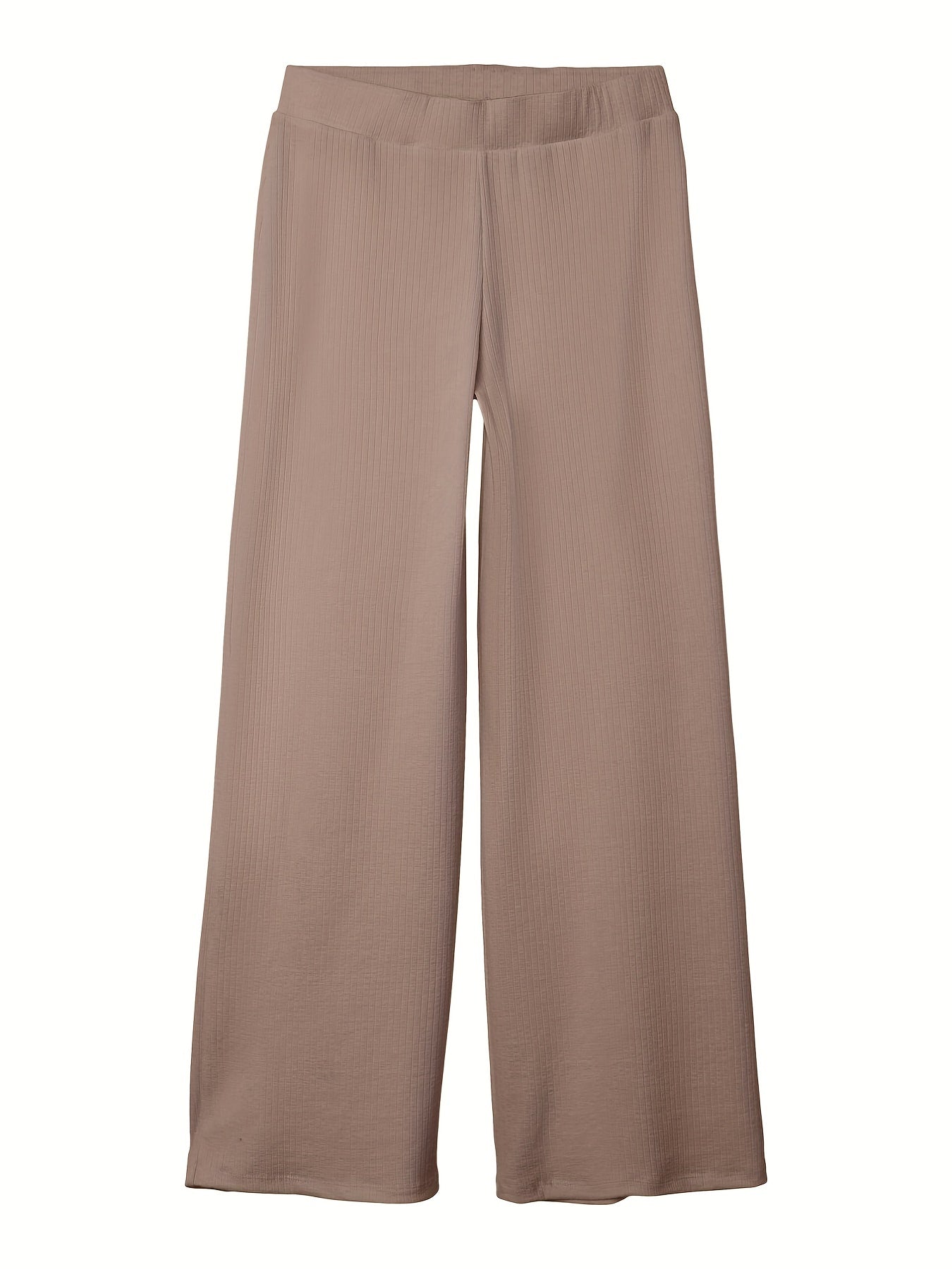 Girls Ribbed Cotton Wide Leg Trousers for Casual Wear