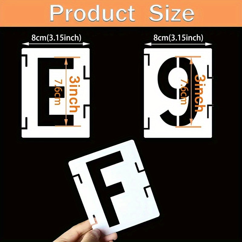 42pcs Numbers Stencil Kit for Painting Reusable Alph Interlocking Stencil