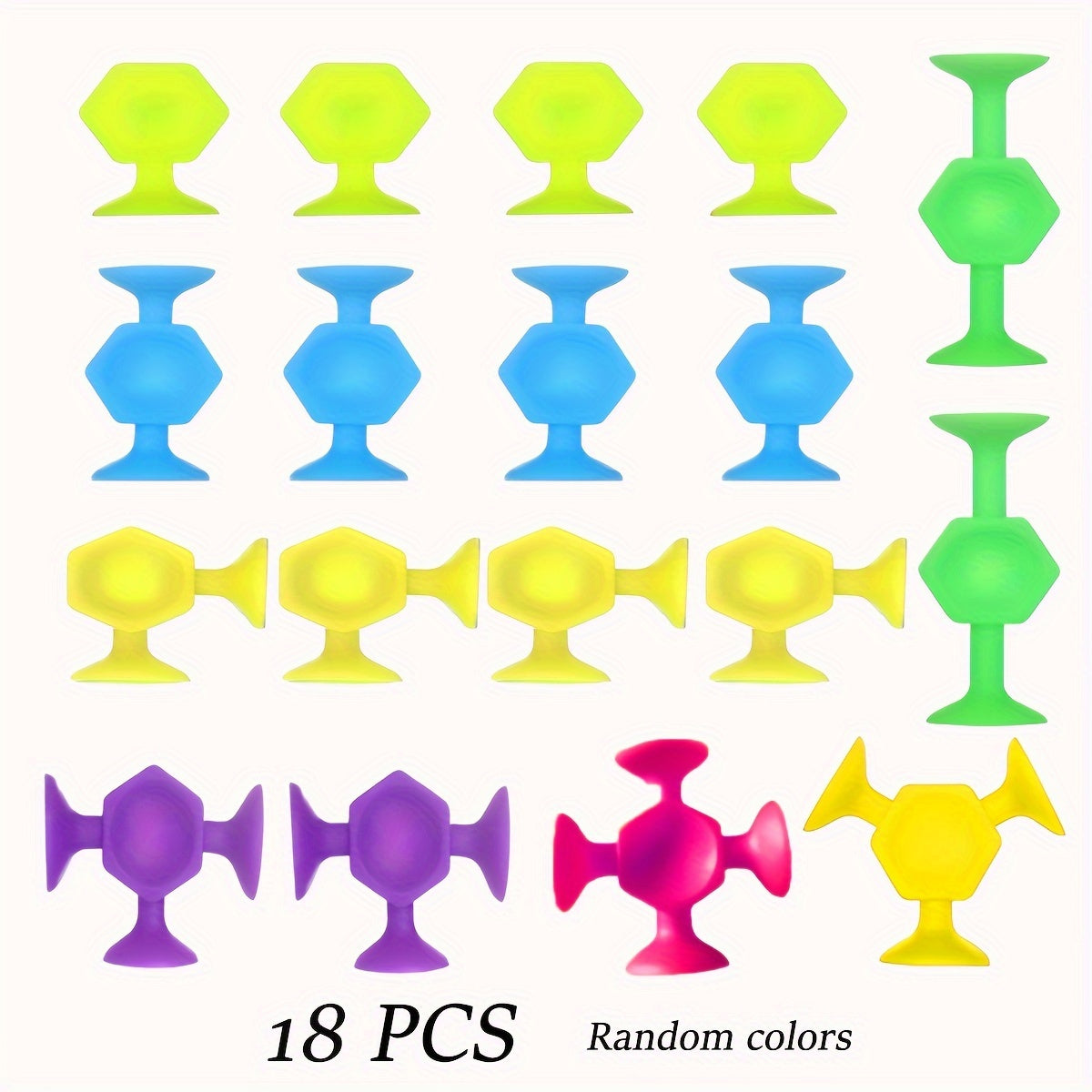 18pcs Silicone Bath Toys Suction Sensory Toys for Kids