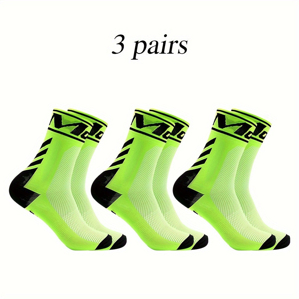 Men's Mid Crew Sport Socks, Breathable & Comfy, 3 Pairs