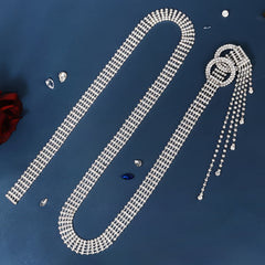 Crystal Chain Belts For Women Rhinestone O Ring Waistband Belt For Dress