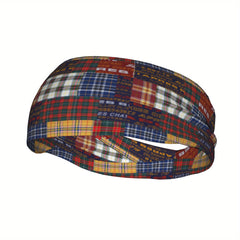 Signature Check Plaid Breathable Headband for Sport & Casual Outfits