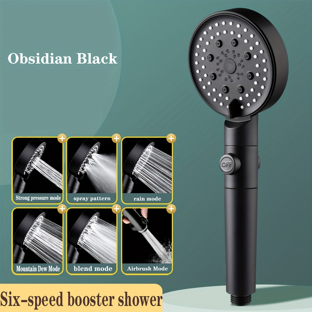 6 Modes Adjustable High pressure Shower Head - Water saving Hand held Shower Hea