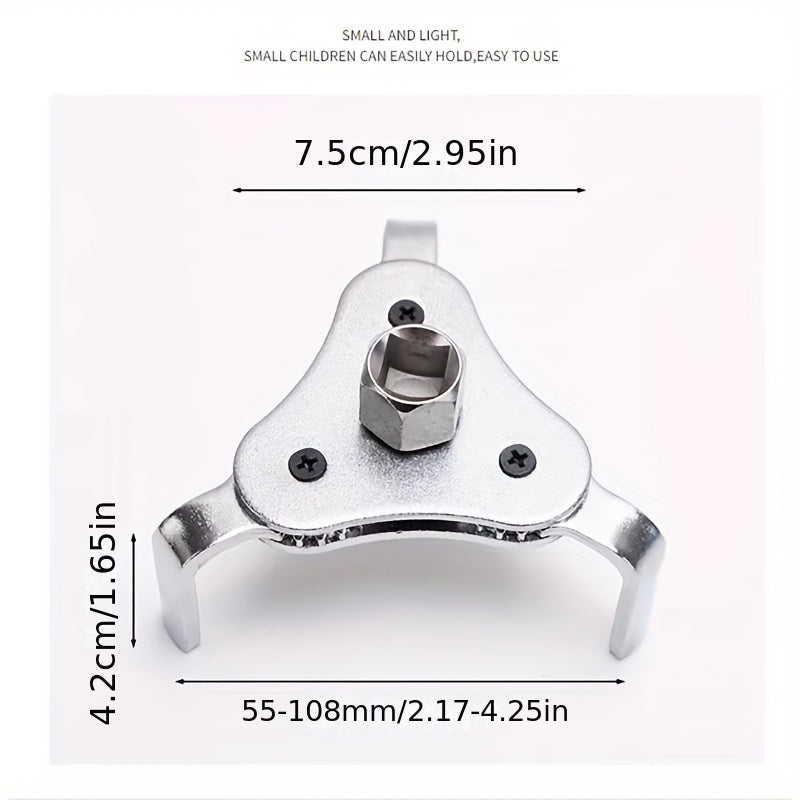 Universal Filter Wrench 3 Jaw Adjustable Tool For Filters 2 1 2 - 4 5 Inch