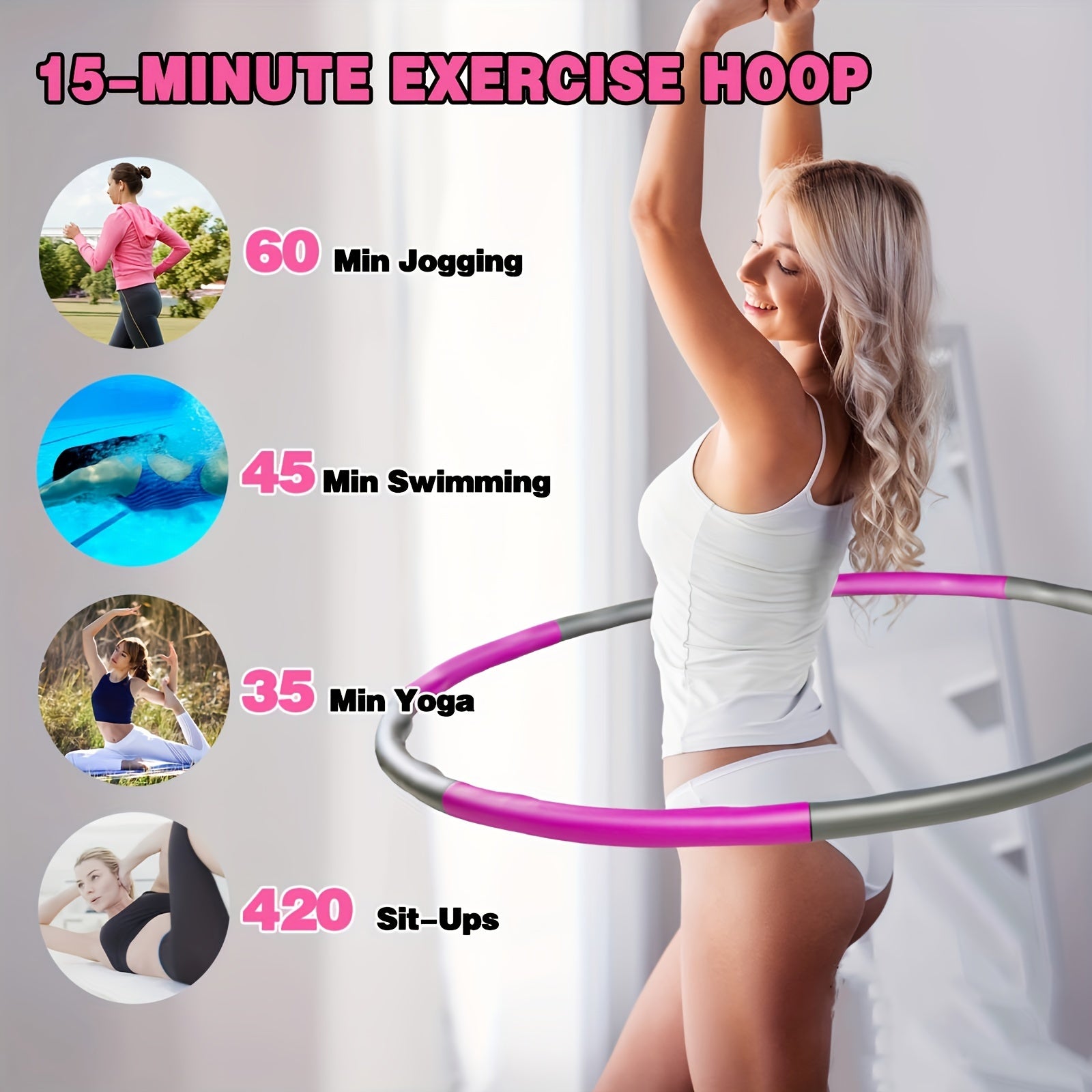 Portable ABS 8 Section Massage Fitness Hoop for Core Training