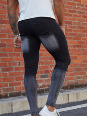 Men's Ripped Skinny Fit Stretch Long Trousers