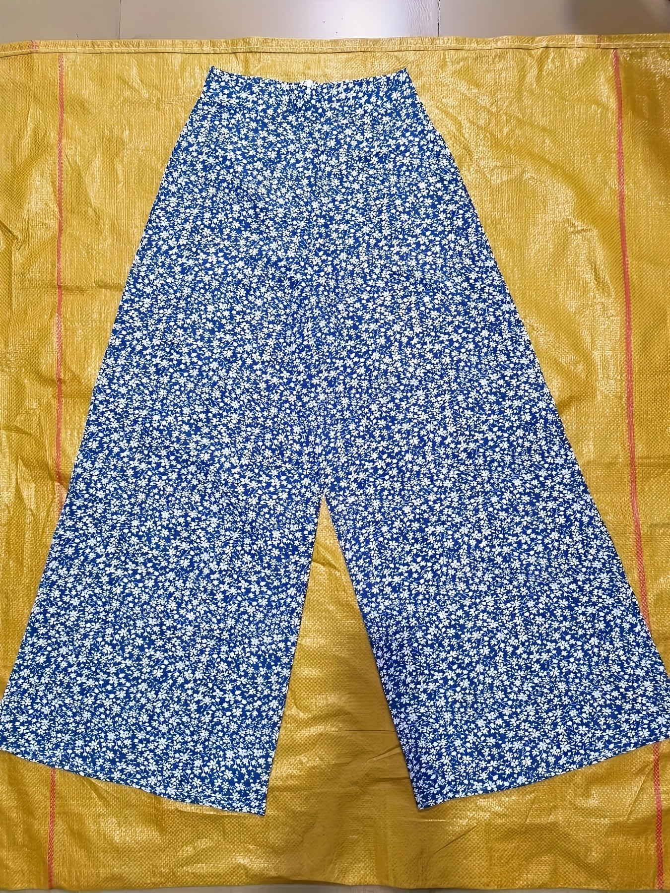 Floral Wide Leg High Waist Pants for Spring & Summer