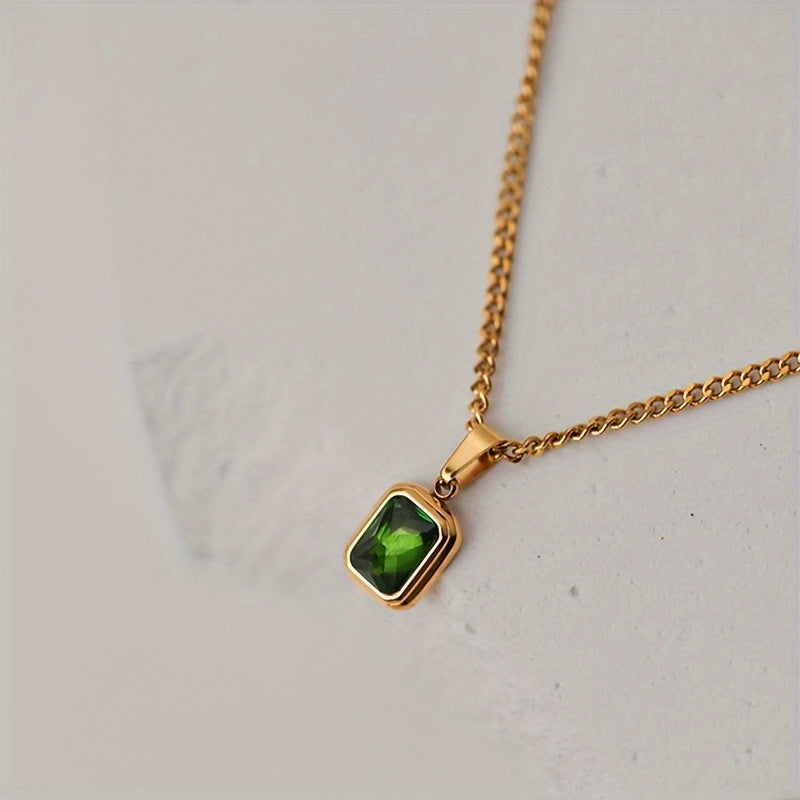 Green Pendant Necklace for Party Jewelry Holiday Birthday