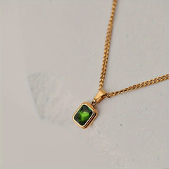 Green Pendant Necklace for Party Jewelry Holiday Birthday