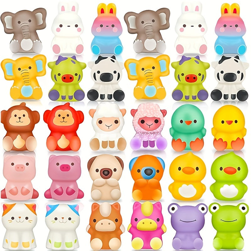24pcs Soft Colorful Animal Squishy Toys Birthday Party Favors