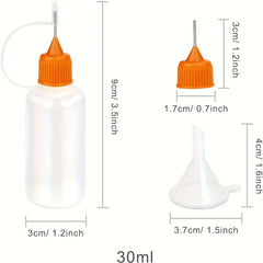 Lab Dispensing Needle Tip Bottle W/ 4 Funnels Multicolor Lids