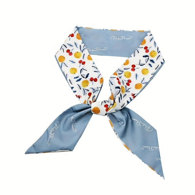 2pcs Orange Skinny Scarf Long Ribbon Neckerchief Decorative W