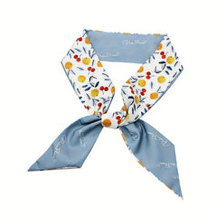 2pcs Orange Skinny Scarf Long Ribbon Neckerchief Decorative W