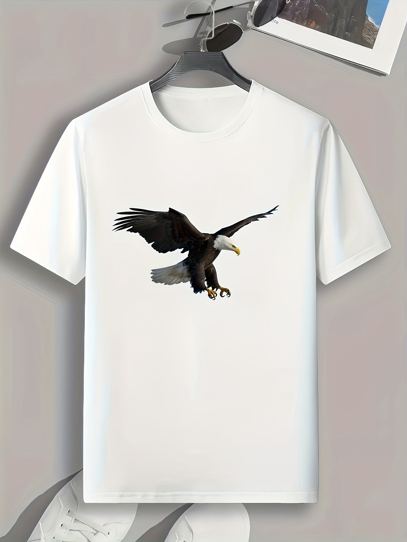 Eagle Print Men's Graphic T shirt Casual Comfy Tees